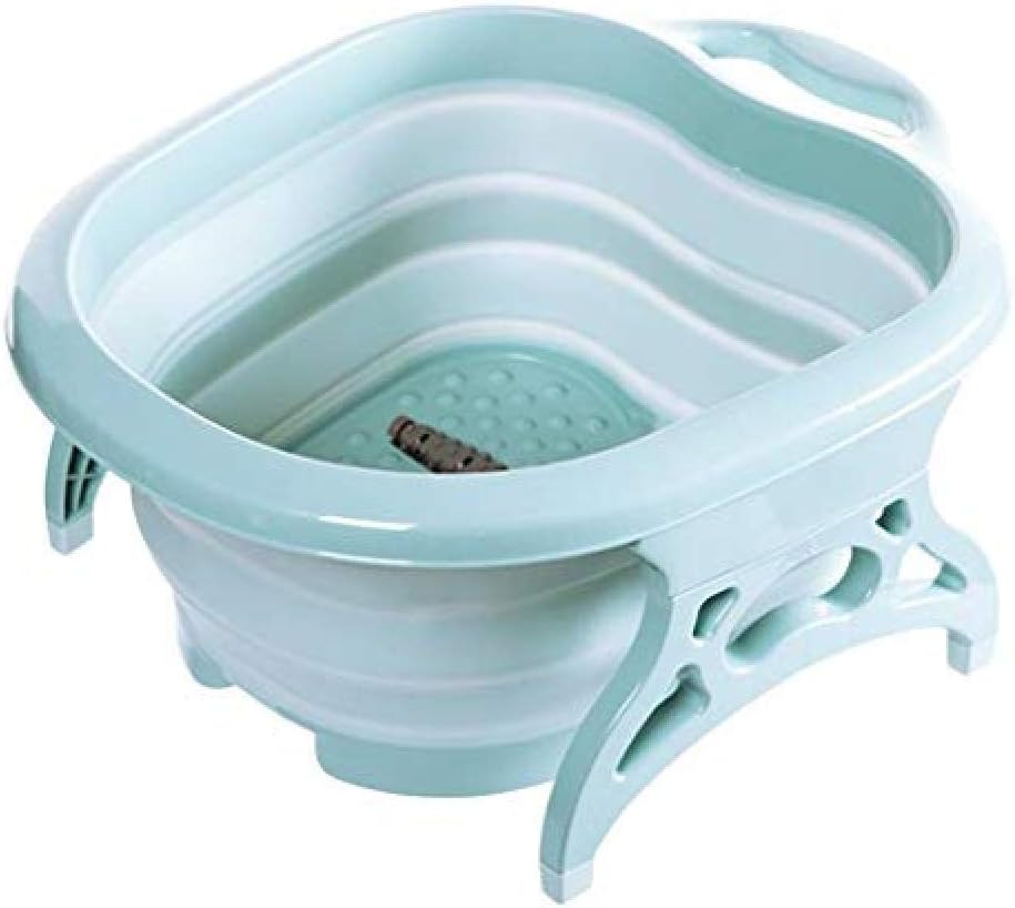 WENZHEN Collapsible Foot Bath Basin Massage Soaking Tub BucketGreen