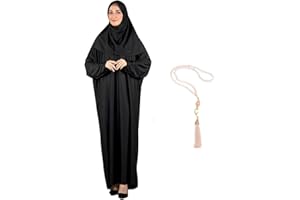 Modish Group Women Prayer Clothes with Hijab Muslim Outfits Long Robe Abaya Turkish Islamic Dresses Dubai Kaftan with Rosary