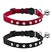 Cat Breakaway Collar Medium Large Cat Adjustable Necklace Red Black Cat Puppy Collar-Velvet Necklace-Safety Bing Crystal Rhinestone Pet Collar Set with Bell for Kitten 2pcs Pack