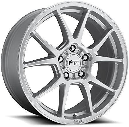 17" Inch Niche Messina Silver Wheels &amp; Tire Package | Set of 4 | 225/45R17 Tires | Includes Free Wheel Club LA T-Shirt | Fits Audi Mercedes BMW Infiniti Dodge Cadillac Chevy Ford Lexus Nissan Hyundai