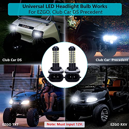 10L0L Golf Cart Headlight Bulb LED Lights for EZGO Club Car DS
