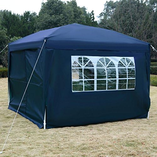 10'X10' EZ POP UP Tent Gazebo Wedding Party Canopy Shelter Carry Bag (Blue)