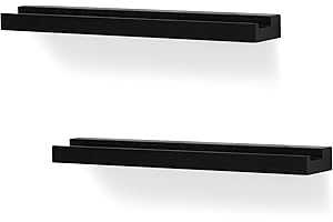 NIUBEST Vinyl Record Wall Mount,2 Pack-Vinyl Record Shelves Record Album Display Holder for LP, CD, Book Art Storage Vintage 