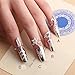 LOHOME Fingernails Ring, Sterling Silver Nail Art Charms Women's Retro Fashion Protecting Fingernail Nail Decoration Tip Nail Finger Ring Cute Nail (A+B+C+D)