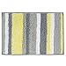HEBE Microfiber Bathroom Rugs Non-Slip Striped Bath Mats Rug for Bathroom Absorbent Step Out Shower Accent Rugs Machine Washable(18x26, Yellow/Grey)