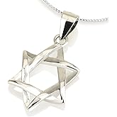 925 Sterling Silver Star of David Necklace for Men and Women, Jewish Jewelry, Judaism, Judaica, Hebrew Kabbalah Unique Handmade Bible Blessings Israel Holy Land Gifts Souvenirs