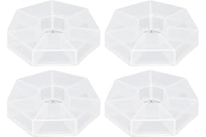 CHEOTIME 4PCS Small Weekly Pills Organizer Round Pills Dispenser for Travel Daily Vitamin Planner and Medication Container 7 