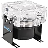 Alphacool VPP655 PWM - G1/4 IT Including Eisdecke D5 - Plexi V.3 (13195) | Plexi Material, 80x80x40mm, 5x 1/4 Inch Threads, 12V DC Pump with Spherical Ceramic Bearing