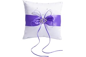 QIRMIZI Purple Ring Pillow - Ring Bearer Holder for Beach Wedding & Proposal
