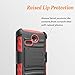 LG Sunrise Case, LG Lucky Case, LG L15G, LG L16C Combo Rugged Shell Cover Holster with Built-in Kickstand and Holster Locking Belt Clip Red + Circle(TM) Stylus Touch Screen Pen And Screen Protector
