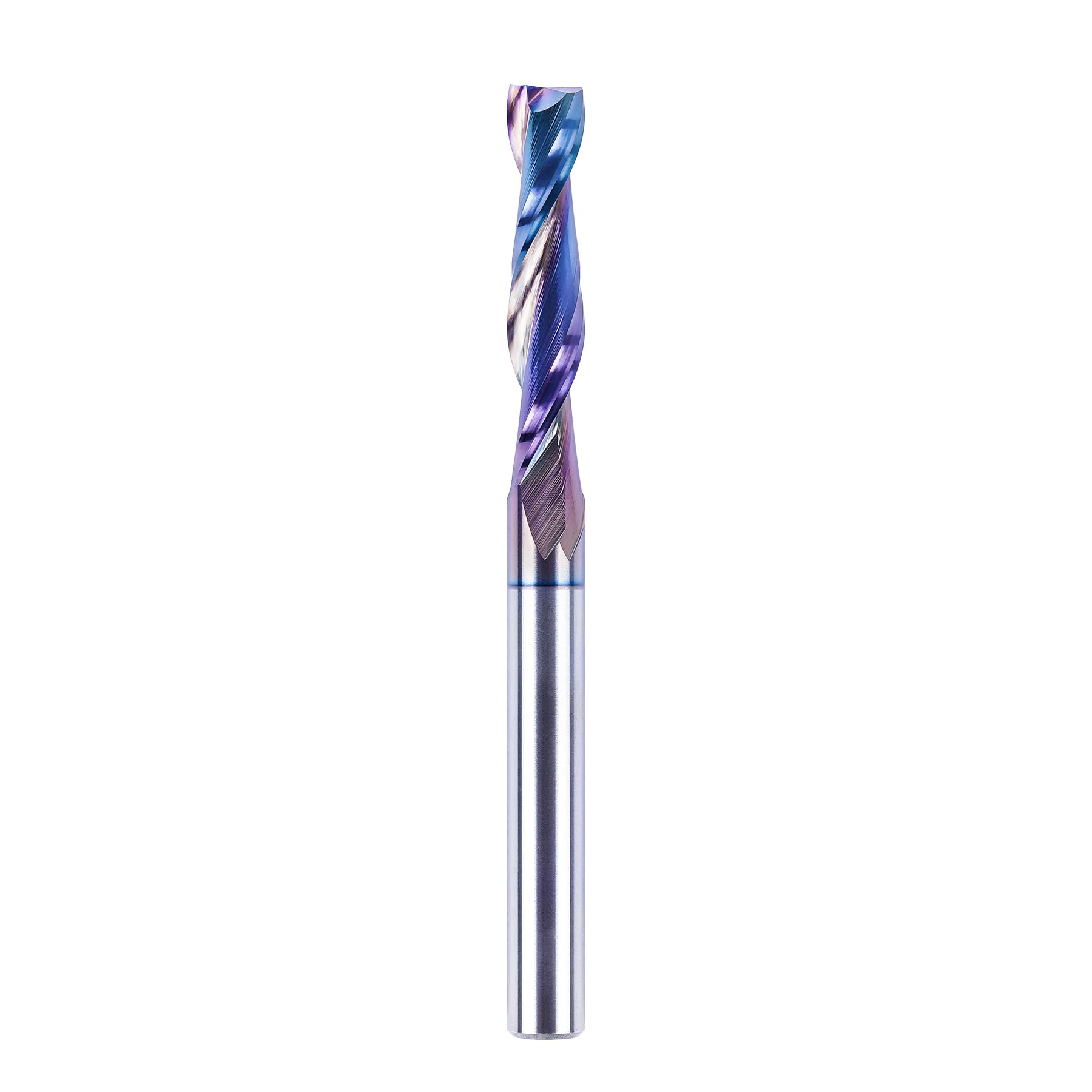 SpeTool Router Bits 1/4 Inch Shank Spiral Router Bit Up Cut CNC Router Bits Extra Long 1-1/4 Inch Cutting Length 3 Inch Total Length Solid Carbide End Mill with TAC Coating for Woodworking Cutter