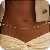 CHESKY Waist Beads for Women, 14k Gold Plated Waist Chain Dainty Body Chain Gold Chain Belt for Womens Beach Belly Chain Fashion Accessories for Womens Gold Jewelry for Women Gifts
