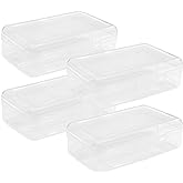Ykimok Large Capacity Clear Pencil Box, Pencil Case, Plastic Pencil Boxes, Stackable Design, Supply Boxes for School Classroom, 4-Pack (Clear)&hellip;