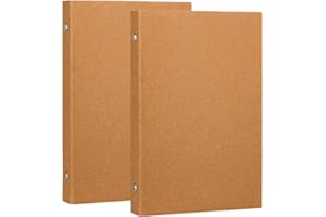 2 Pcs A5 Kraft Folder with 6 Rings - Refillable A5 Ring Binder for Adding Brochure Cover Scrapbooking Papers Loose Sheets
