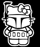 Boba Fett Hello Kitty Star Wars WHITE Vinyl Car/Laptop/Window/Wall Decal