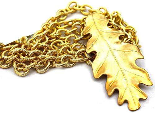Lovely Brass Oak Extra Large on a long gold plated amazing chain by Gay Isber 100% USA MADE