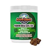 Active Chews Pure Omega Fish Oil for Dogs, All Natural Omega 3 for Dogs Skin and Coat Supplement, Helps with Dog Dry Skin, Immune and Heart Health, 120 Dog Treats