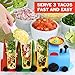 Mr. Taco Train -3 Taco Holder in Colorful Train Engine and Cars | Fun for Kids and Adults |Taco Tuesday and Party Supplies | Novelty Kitchen Dish | Crunchy and Soft Taco Stand Server