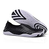 Water Shoes Mens Womens Beach Shoes Swim Shoes Quick-Dry Aqua Socks Pool Shoes for Surf Yoga Water Aerobics(HB.Black)