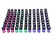 Wresty 2 ml(5/8 dram) Essential Oil Bottle,100 Packs Blue Green Pink Purple Glass Vials with Orifice Reducers Mini Sample Bottles(3 dropper,stickers)