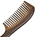 Xuanli Natural Green Sandalwood Wooden Comb - NO SNAGS, NO TANGLE, NO STATIC (Short Handle - Standard Tooth) (M028)