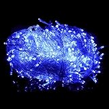 HDE Linkable LED String Lights Holiday Home Fairy Multifunction Wedding College Dorm Room Craft Decoration Expandable Rope Lights (100 Micro LEDs - Blue)