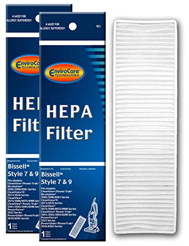 EnviroCare Premium Replacement HEPA Filtration Vacuum Cleaner Post Motor Filter for Bissell Style 7, 9, 16 Upright Vacuums 2 Filters
