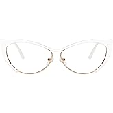 Zeelool Oversized Cat Eye Blue Light Blocking Glasses for Women Metal Eyewear Ellen VFM0176