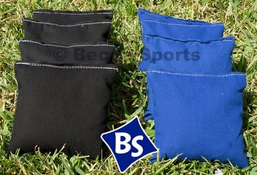 Cornhole Bags Set - 4 Black &amp; 4 Royal Blue
