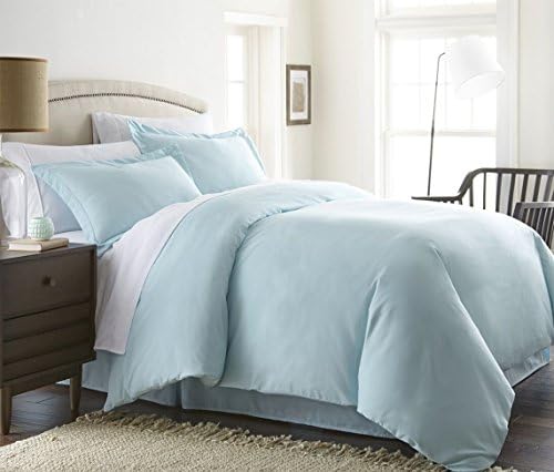 Fortune Linens Duvet Cover Set - 1800 Series Brushed Microfiber Wrinkle &amp; Fade Resistant Premium Quality Bedspread, Hypoallergic - 3 Piece Full/Queen Light Blue