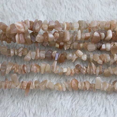 5-8mm Sunstone Beads Chip Beads Loose Gemstone Beads for Jewelry Making Strand 35 Inch (1 x Screw Clasp Included)