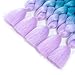 Alissa braiding hair jumbo braids hair synthetic box hair high temperature kanekalon hair for braids 5PCS/Lot 100g/Pc 24 inch(60CM) (Purple-Lake Blue-Light Purple)