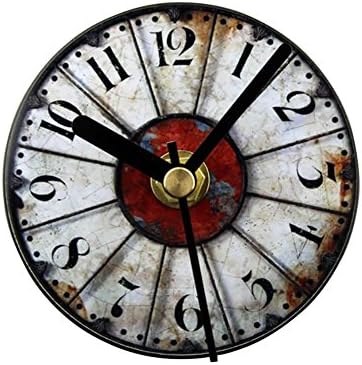 MCC Round wall clock Fridge Message Magnetic Adhesive bell - Nostalgic Iron Style Plastic Power Magnet Material - 8.5cm , old