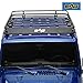 EAG 2 Door Roof Rack Cargo Basket with Wind Deflector Fits for 07-18 Wrangler JK