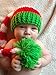 Eyourhappy Christmas Green Red Crochet ELF Long Tail Pom-pom Hat for Baby Toddlers