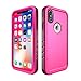 Cozycase Waterproof Case for XS/X Case, Wireless Charging Support X Waterproof Shockproof Full-Body Rugged Case with Built-in Screen Protector Pink