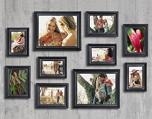 10 piece matte black picture frame set