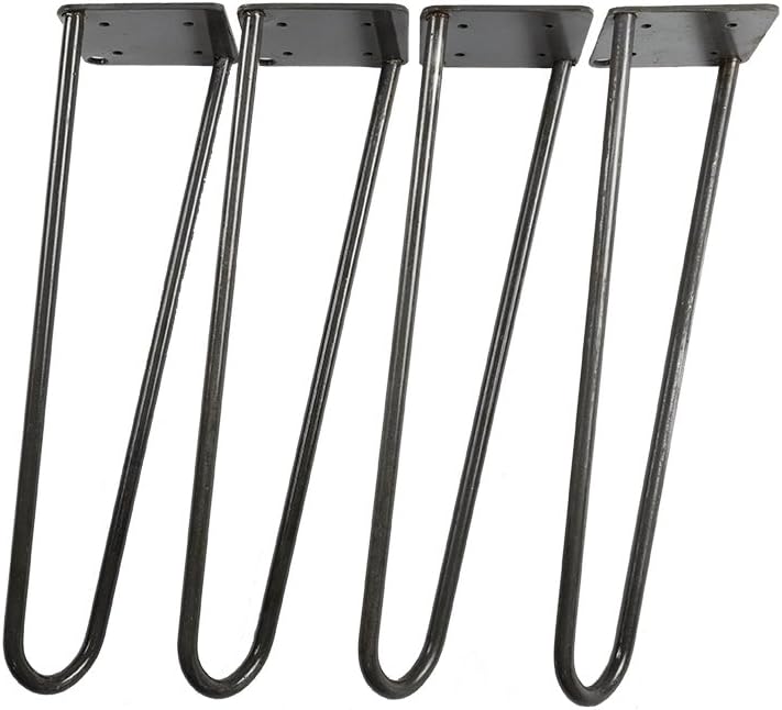 4 x Retro hairpin legs 40 cm- Extra STRONG 12 mm Solid Steel Rod- including screws and clearcoat
