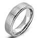 6mm Matte Step Edge Light Weight Tungsten Ring Highly Durable Wedding Bands White Couple Rings Mens Womens Tungsten Bands, Christmas Gift for Boyfriend/girlfriend, Matching Wide Rings with Grooves, Tail Ring Thumb Ring (8)