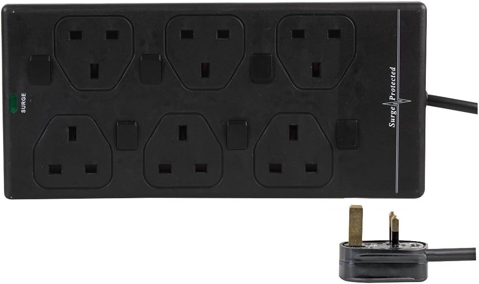 PRO ELEC PELB1946 10 m 6 Way Individually Switched Surge Protected Extension