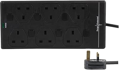 PRO ELEC PELB1946 10 m 6 Way Individually Switched Surge Protected Extension
