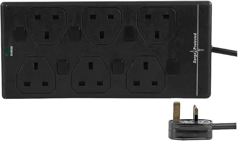 PRO ELEC PELB1946 10 m 6 Way Individually Switched Surge Protected Extension