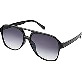 FEISEDY Vintage Retro 70s Plastic Aviator Sunglasses Women Men Classic Large Squared Frame B2751