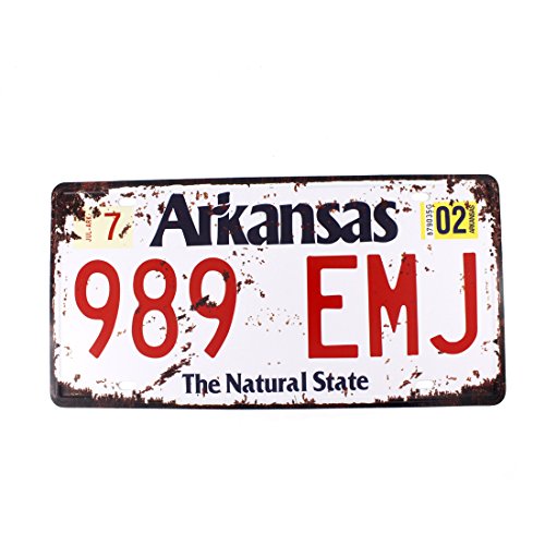 6x12 Inches Vintage Feel Rustic Home,bathroom and Bar Wall Decor Car Vehicle License Plate Souvenir Metal Tin Sign Plaque (ARKANSAS 989 EMJ) - Thumbnail 5