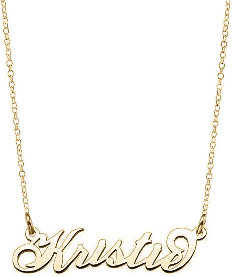 Ouslier Personalized Name Necklace Cursive Font Made with Any Nameplate Pendant 16" to 18" Chain