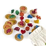 Guidecraft 3D Feel and Find World Icons - Shape and Tile Matching Toy for Kids, Learning & Educational Toys