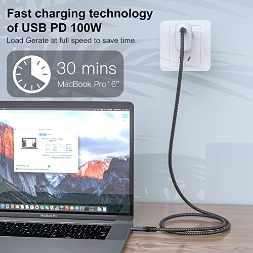 CAKOBLE USB C Cable to USB C 2M, USB 3.2 Gen2 Type C Charging Cable, 20 Gbps Data Transfer, 100 W 20 V/5 A Fast Charging Cable, 4K @@ 60Hz Video Transfer for Laptop, Mobile Phone, Monitor, Devices