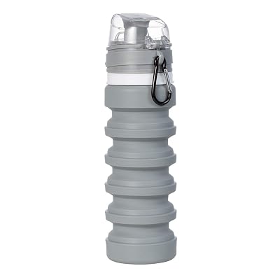 Nodland Collapsible Foldable Water Bottle, BPA Free FDA Approved Portable Sports Travel Water Bottle, Flip Top for Outdoors and Sports
