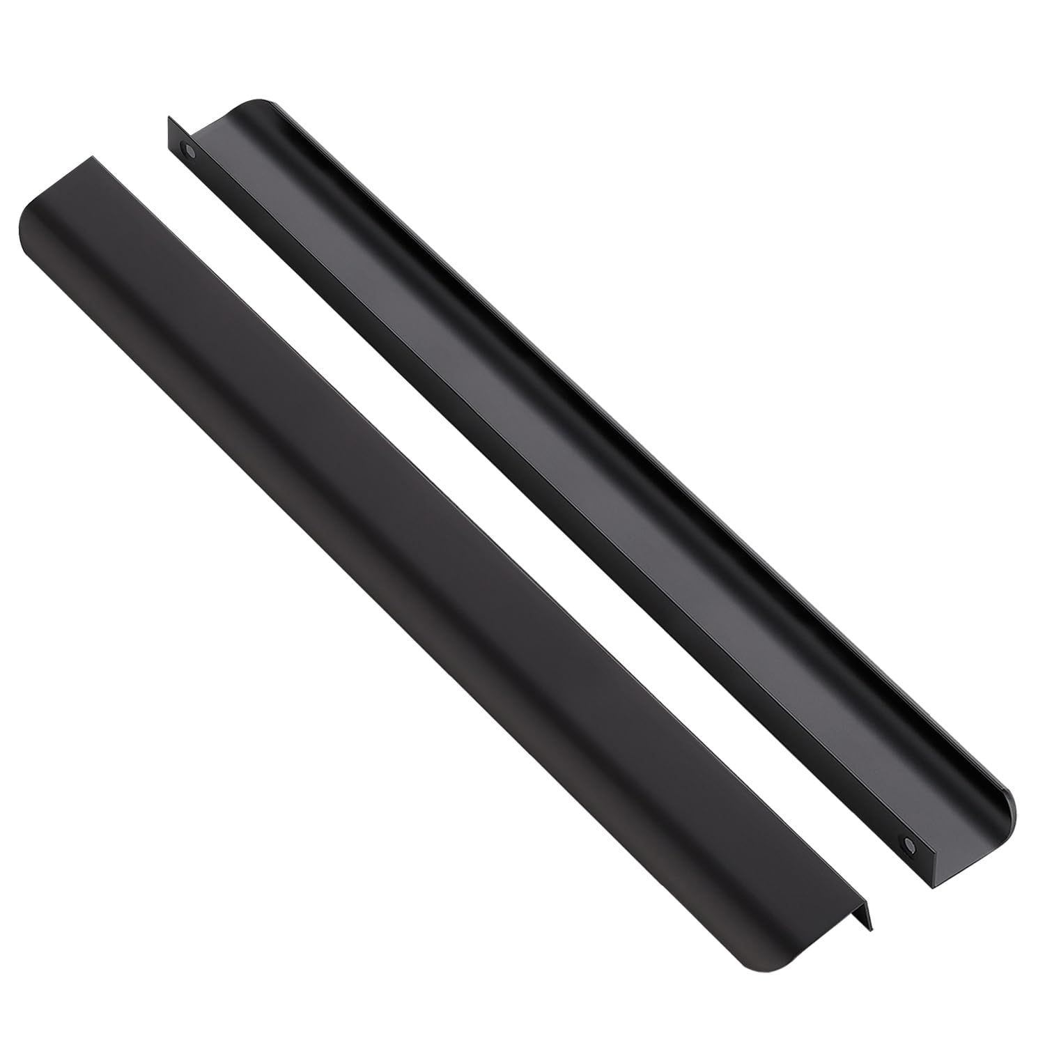 Photo 1 of Ravinte 3 Pack Finger Pulls for Cabinets 356mm/14in Hole Center Tab Cabinet Handle Matte Black Finger Edge Pulls Concealed Handles for Kitchen Drawer Finger Hardware 406mm/15.98in Length