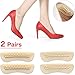 Heel Grips High Heel Inserts for Women, Make Shoe Fitter & Stop Heel Slipping Out (2 Pairs, 2mm&5mm Thickness respectively) High Heel Pads,Heel Cushion Inserts,Heel Snug Liner (Beige)